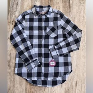So Girls Size 14 Plaid Button Down Shirt Long Sleeve
